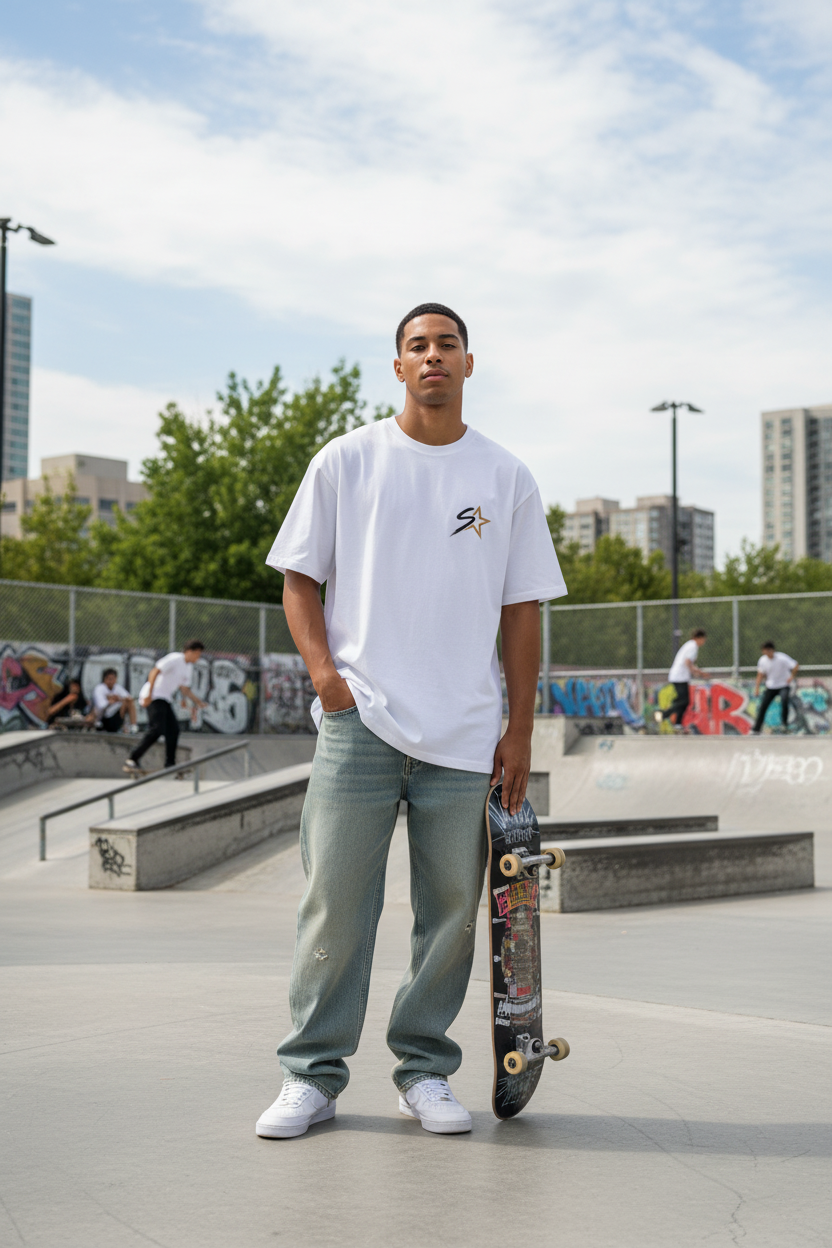 Stella Tee - Front at Skate Park